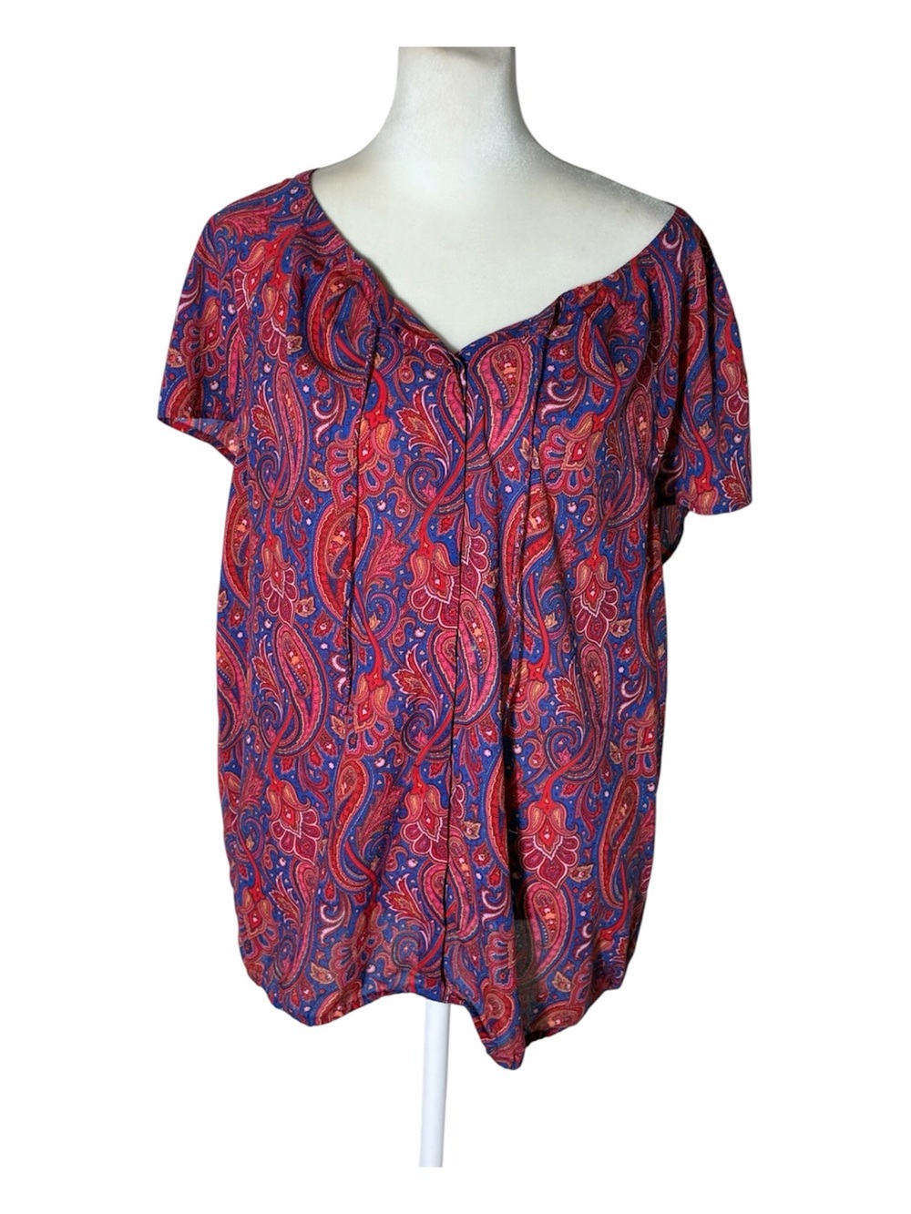 Liz Claiborne paisley print lightweight top Sz Large